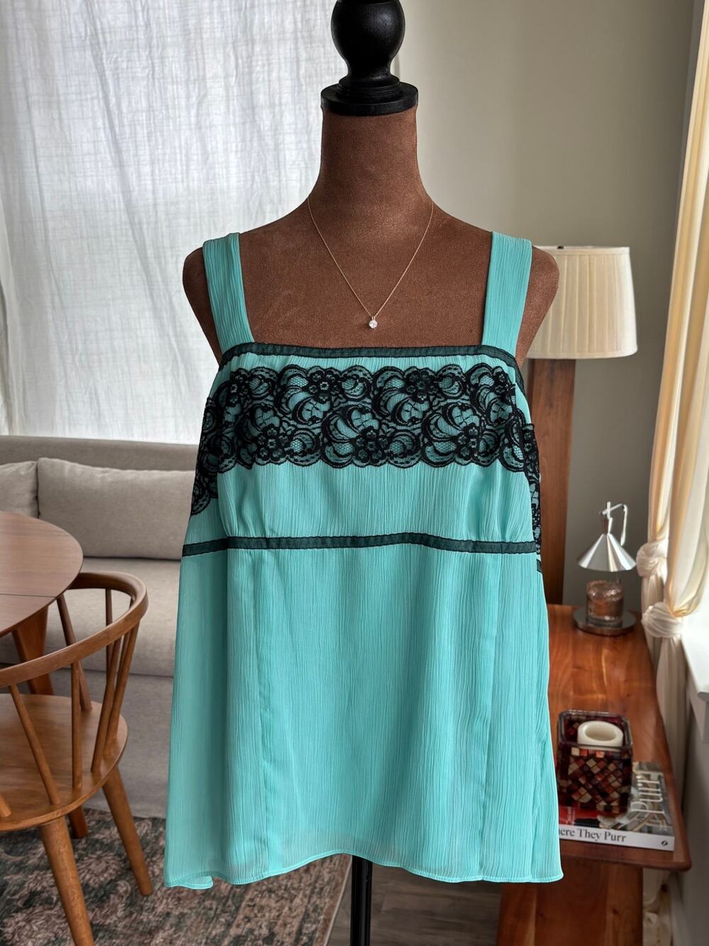 90s Vintage KSL Karin Stevens Lace Cami Tank Top Whimsy Fairy Y2K Size 18W